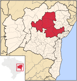 Ligging van de Braziliaanse mesoregio Centro-Norte Baiano in Bahia