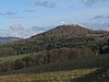 Blick zum Ebersberg mit Türmen der Burgruine Ebersburg