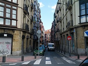 Narrow residential street, Bilbao