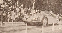 Pentti Barck et sa XK120 au rallye de Finlande en 1952