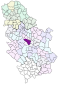 Location of Kota Kragujevac