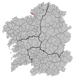 Situation of Ares within Galicia