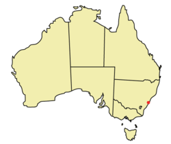 シドニーの位置の位置図