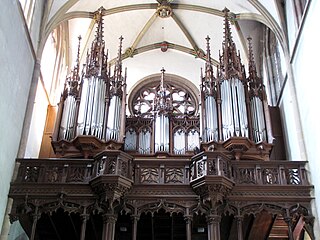 Orgue et tribune de la collégiale Saint-Thiébaut de Thann.