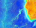 La Dorsale di Walvis, in Atlantico meridionale. Una catena di seamount originata dall'attività di un punto caldo (hot spot).