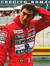 Ayrton Senna at San Marino Grand Prix in 1989.