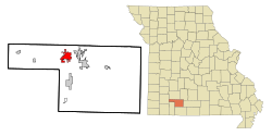 Location of Nixa, Missouri