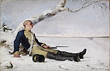 Wounded Warrior in the Snow (1880) by Helene Schjerfbeck