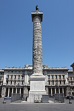 The Column of Marcus Aurelius in Piazza Colonna