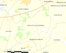 Carte de la commune de Saint-Avit-les-Guespières.