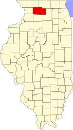 Map of Illinois highlighting Ogle County