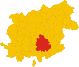 Kommunens läge i provinsen Benevento.