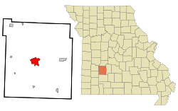 Location of Bolivar, Missouri