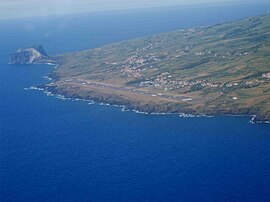 The International Airport in Castelo Branco and view of the urbanized settlement