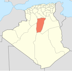 Map of Algeria highlighting Ghardaïa Province