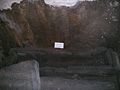 Antic sarcòfag del sant, a les excavacions de la cripta de l'abadia de Saint-Martial