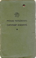 Coperta unui pașaport Nansen Poliția Praga, 1930