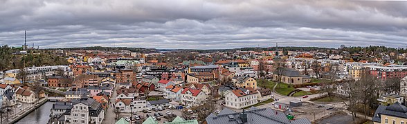 Utsikt norrut från Norrtälje Hamnplan.