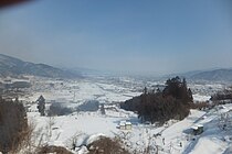 長野県千曲市街地における積雪（2014年2月25日撮影）