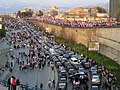Image 9Anti-Syrian protesters heading to Martyrs' Square in Beirut on foot and in vehicles, 13 March 2005 (from History of Lebanon)