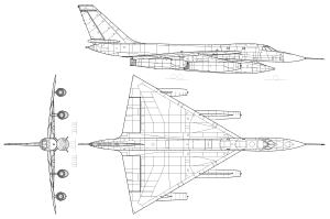 Ortografska projekcija B-58 Hustler