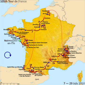 ツール・ド・フランス 2018コース図
