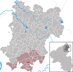 Poziția Untershausen pe harta districtului Westerwaldkreis