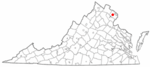 State map highlighting Fairfax