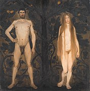 Adam og Eva, 1891, Statens Museum for Kunst.
