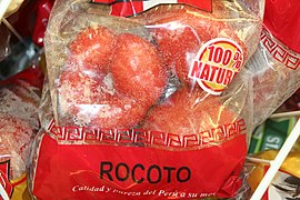 Пакет замороженных rucutu для продажи на рынке в Калифорнии, 2009 год. Этот оранжевый сорт обычно выращивают в прибрежных районах Южной Калифорнии и круглый год можно найти в свежем виде в овощных секциях этнических рынков.