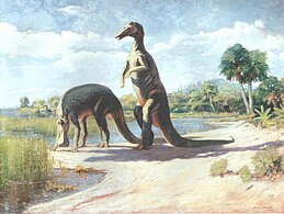 Trachodon (en), 1909 i dag synonymiseret med Edmontosaurus