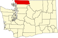 Locatie van Whatcom County in Washington