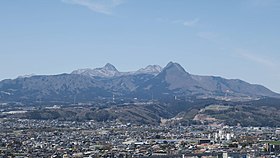 Vue du mont Haruna depuis le château de Hakoda (ville de Kitatachibana, Shibukawa) depuis l'est.