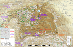 «Réserve naturelle d'État de Dashtidjum» (красным слева) на карте резерватов Памира
