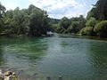 Zusammenfluss von Sava Bohinjka (links) und Sava Dolinka (rechts) zur Save