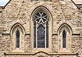 Windows above the front portal