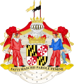 Герб на щата Мериленд с две флагчета като нашлемник