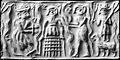 Image 83Ancient Sumerian cylinder seal impression showing the god Dumuzid being tortured in the Underworld by galla demons (from Comparative mythology)