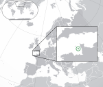 ヨーロッパにおけるジャージーの地図