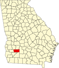 Map of Džordžija highlighting Dougherty County