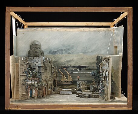 Set-design model by Marcel Jambon for Act 1 of the Paris premiere