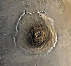 Olympus Mons Mars Global Surveyorin kuvaamana