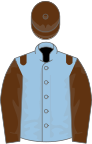 Light blue, brown epaulets, sleeves and cap