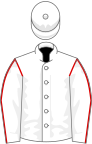 White, red seams on sleeves