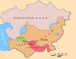 Location of Turkestānas APSR