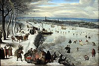 Frozen river at Antwerp, 1593