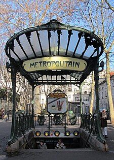 Metalen metro-ingang Abbesses, Parijs