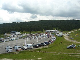 Vue aérienne de la station.