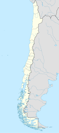 Mapa konturowa Chile, u góry znajduje się punkt z opisem „Obserwatorium Cerro Murphy”