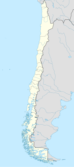 Mapa konturowa Chile, blisko dolnej krawiędzi znajduje się punkt z opisem „Magallanes”